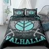 Vikings Yggdrasil Fenrir Wolf Bedding Set King Queen Double Full Twin Single Size Mythology Symbols Runes Bed Linen Set