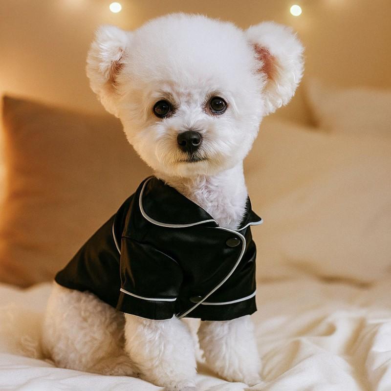 Pet Silk Pajamas Small Dogs Cats - Princess Style Two-Legged Clothes Teddy Bichon Pomeranian French Bulldog