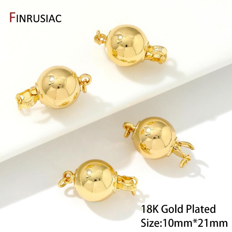 18K Gold Plated Brass Round Ball Insert Clasps For Jewelry Making Handmde Bead Safety Clasps DIY Accessories,Jewelry Findings