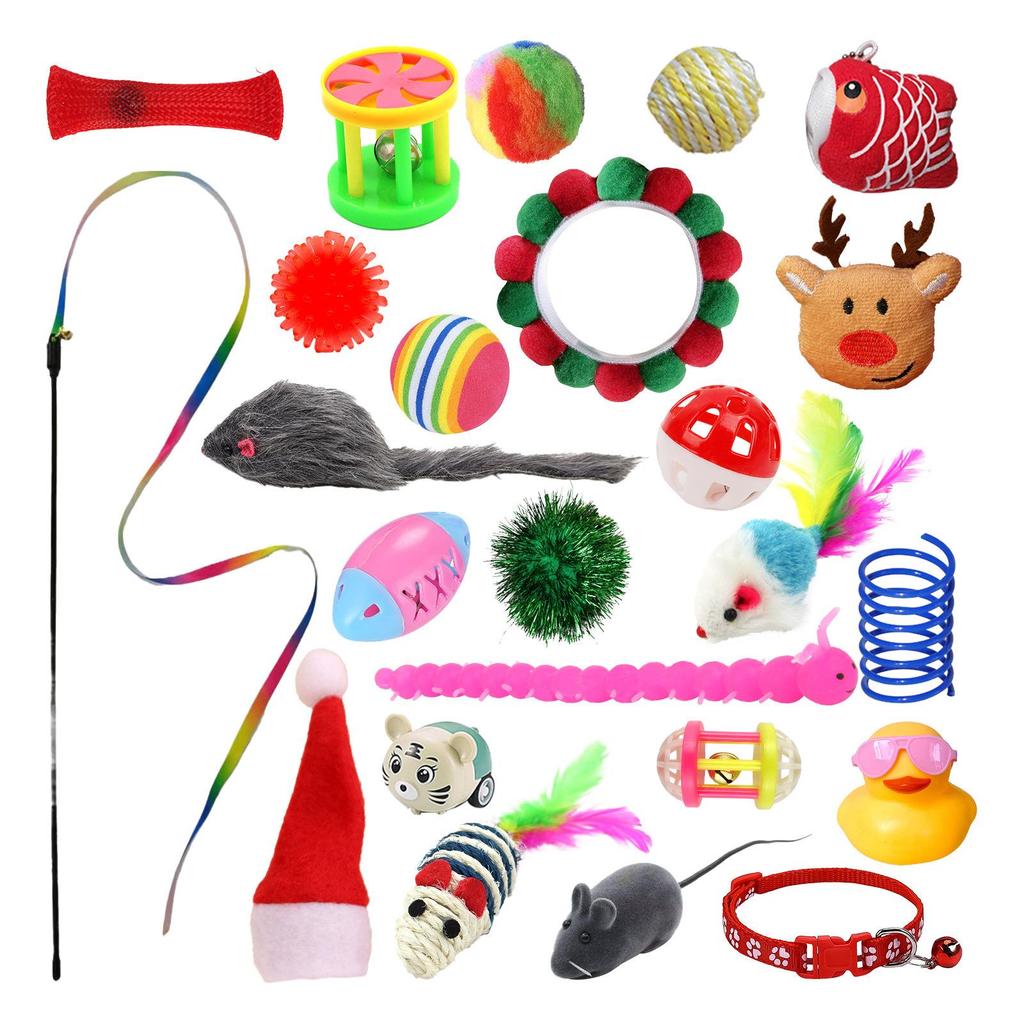 Christmas Cat Advent Calendar Blind Box, 24Pcs Mini Cat Ornaments, 24-Day Countdown Surprise Gift for Cat Fans