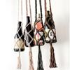 Hand-Woven Red Wine Storage 65Cm Bohemian Water Bottle Hanging Handbag Wine Storage Hiking Cycling
