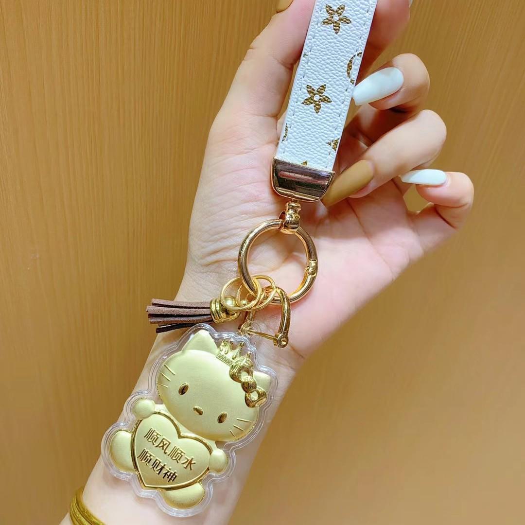 Hello Kitty Cat Keychain: Smooth Sailing Wealth God Cartoon KT Bag Pendant Phone Charm