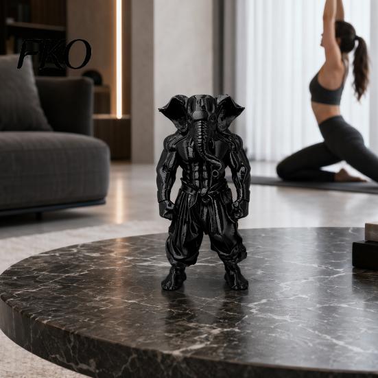 Trendy Toy Collectible 3D Printed Elephant Fighter Figurine, Mythical Fighting Style Ornament, Animal Niche Creature Statue Desk Decor for Fitness