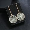 Original fashion personality retro crystal stud earrings female simple temperament versatile long earrings show face thin earrings