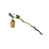 Ginkgo Leaf Candle Butterfly Accents Brass Long Handle