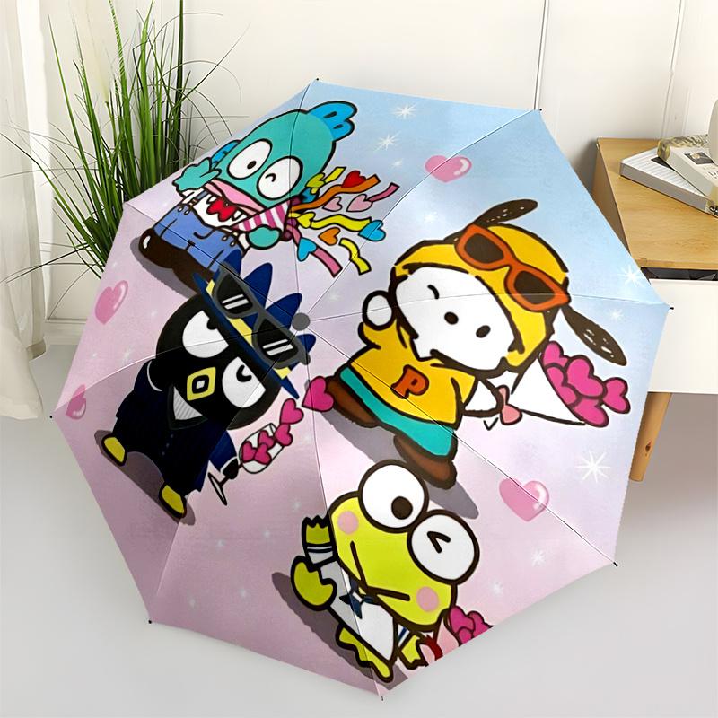 

1pc Automatic Opening Folding Umbrella with Hearts Design - Portable 3-Fold Outdoor for Fans, Travelers, Everyday Use, Festive Gift.F087