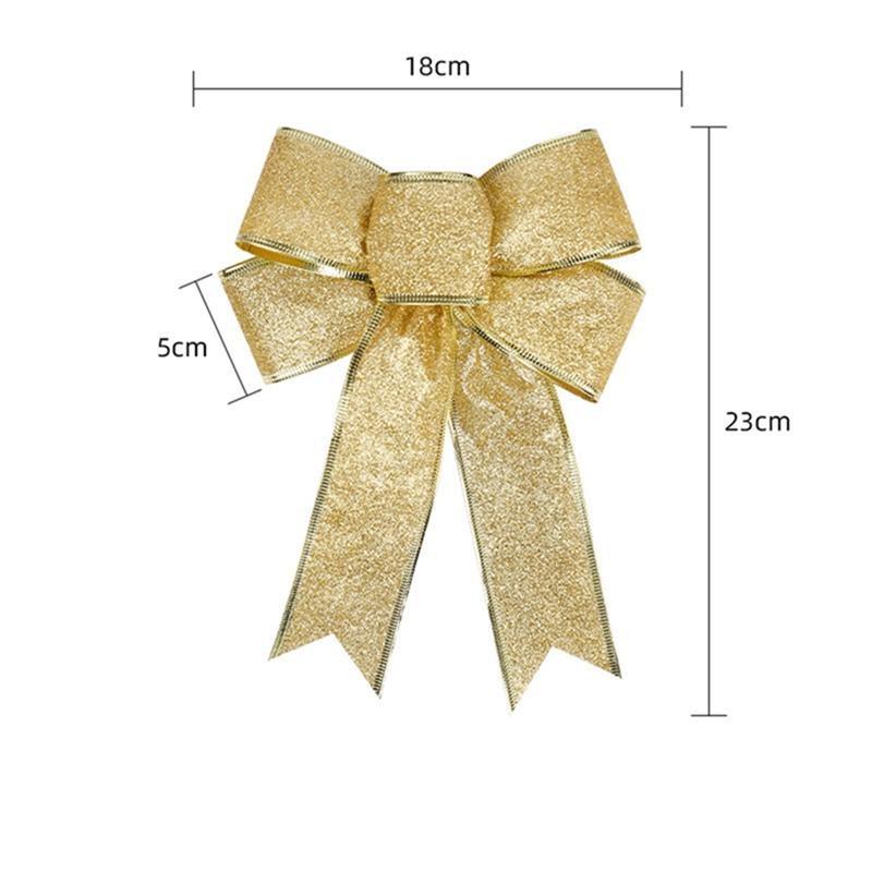 23CM Christmas Decoration Ribbon Bows Hanging Christmas Tree Pendant Ornament for Home Decor DIY New Year 2026 Gifts Accessories