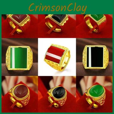 Elegant Brass Gold-plated Open Ring With Beautiful Gemstone For Unisex Fashion Accessory