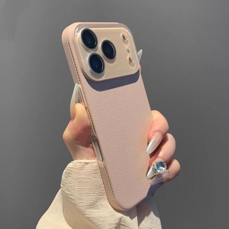 Fashion Lychee Leather Texture Silicone Case for iPhone 17 Air 16 15 14 Plus 13 12 Pro Max Glass Camera Lens Protect Matte Cover
