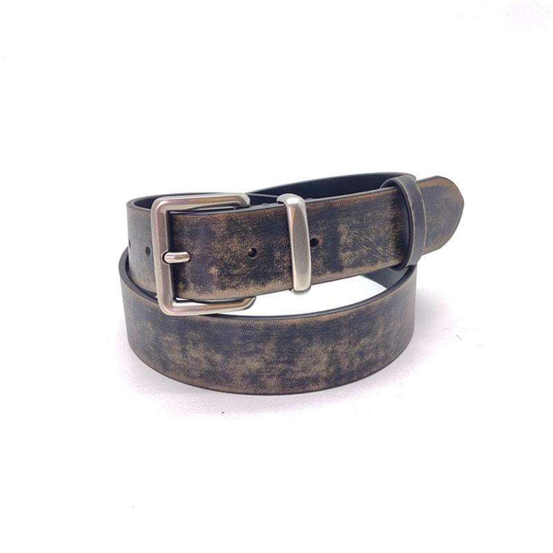 

Mei Mary Women s leather belt - vintage distressed finish, square buckle, premium genuine leather 100cm