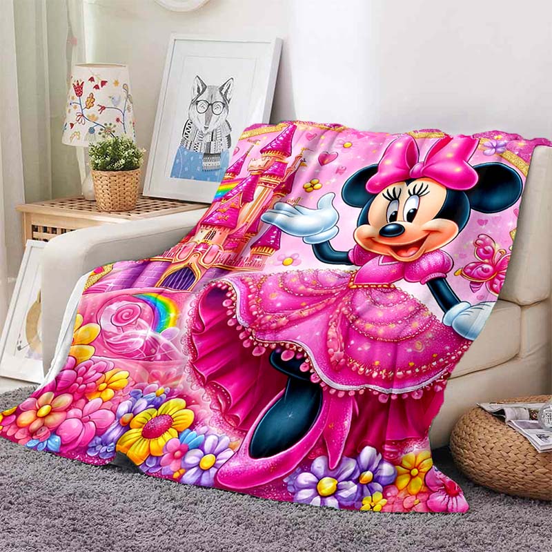 

17 Styles Minnie Mickey Mouse Cartoon Print Blanket for Soft Flannel Throw Fluffy Sofa Bed Home Travel Camping Picnic 75cmx90cm