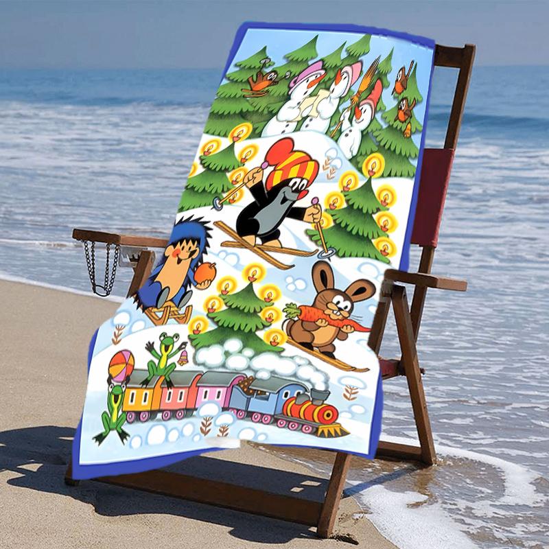Proof Beach Towel with a The Little Mole1 Pattern - Soft,absorbent,quick-drying,machine Washable - Perfect for Swimming,camping,bathing