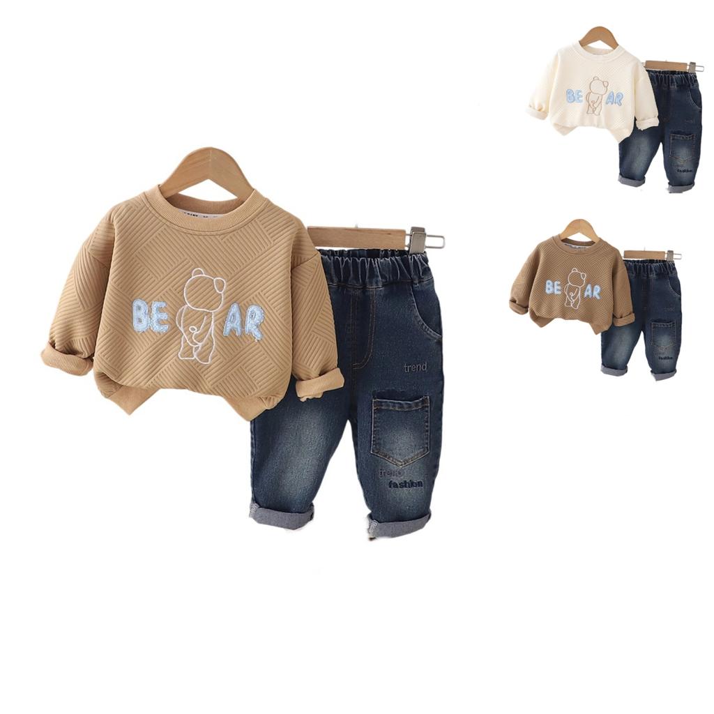 Uformelt langermet sett for barn, komfortable hverdagsantrekk