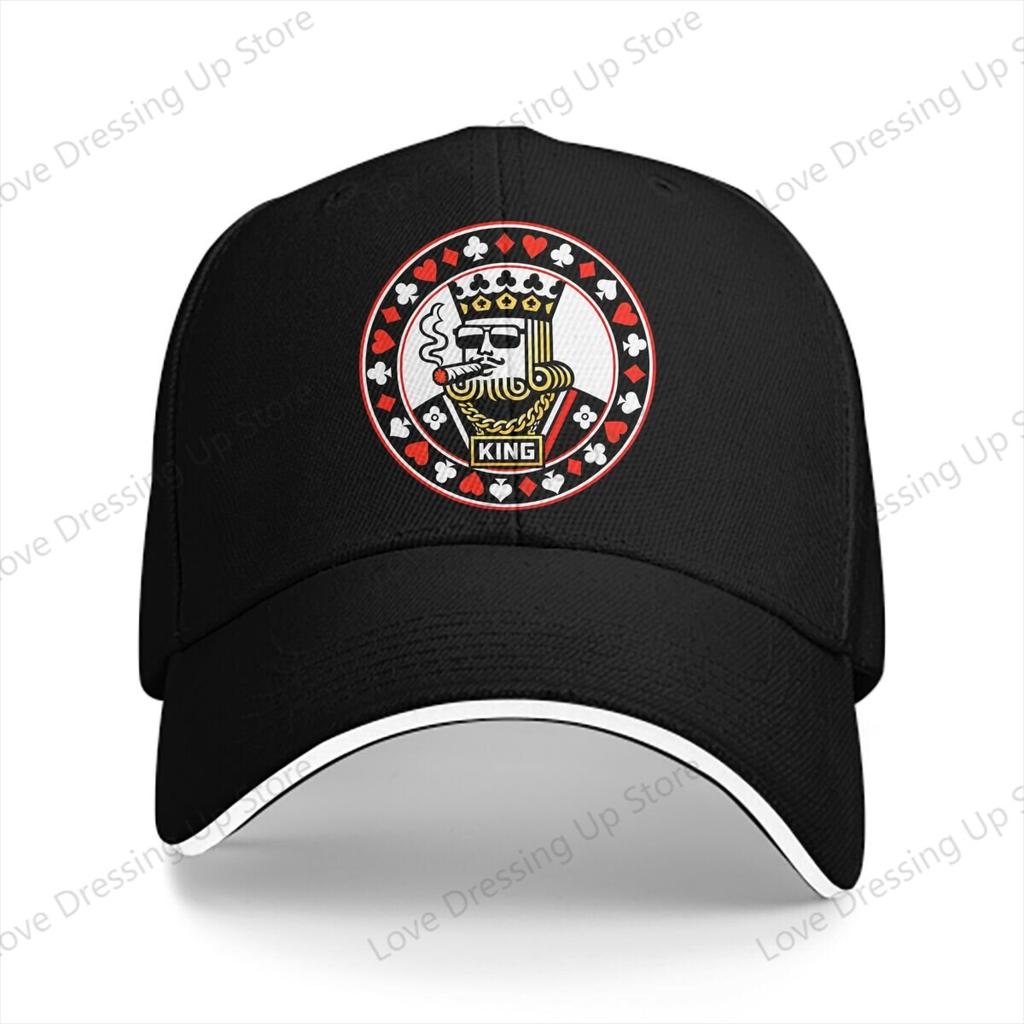 Summer Hip Hop Gambling King Poker King Baseball Cap Adjustable Personality Golf Hat Outdoor Sunshade Hats Unisex Gift