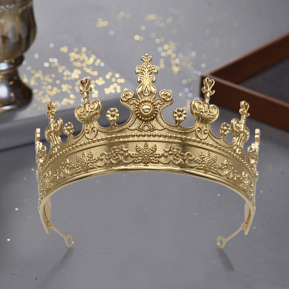 Cosplay Vintage Male Crown Stage Performance Prince Crown Hair Hoop Medieval King Crown Party