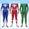Vibrant Power Rangers Bodysuit Spandex Cosplay Costume For Unisex Kids And Adults