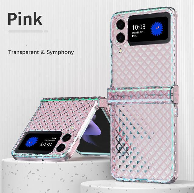 Folding Design Transparent Acrylic Case For Samsung Galaxy Z Flip 3 5g Flip3 Anti -Knock Hard Phone Cover For Samsung Z Flip 3