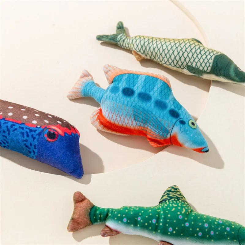 Pet Supplies Cat Toy Fish Deep Sea Fish Doll Cat Mint Grass Pet Supplies Cat Toy Self Hi Interactive Toys Pet Teething Plush Toy