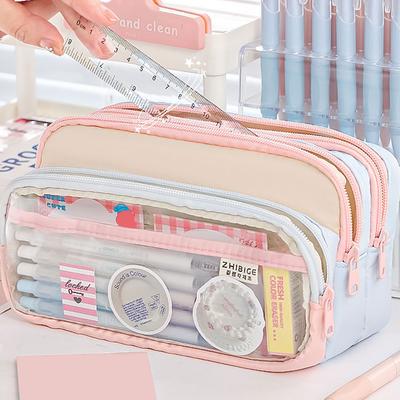 Kawaii Pencil Case Large Capacity Waterproof Korean Stationery Multi-layer Pen Pouch Portable Back To School Supplies