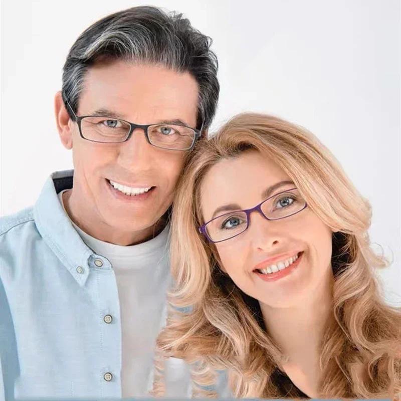 Ultralight Frame Reading Glasses Vintage Square Anti-Blue Ray Eyeglasses Metal High-Definition Presbyopia Glasses +1.0~+4.0