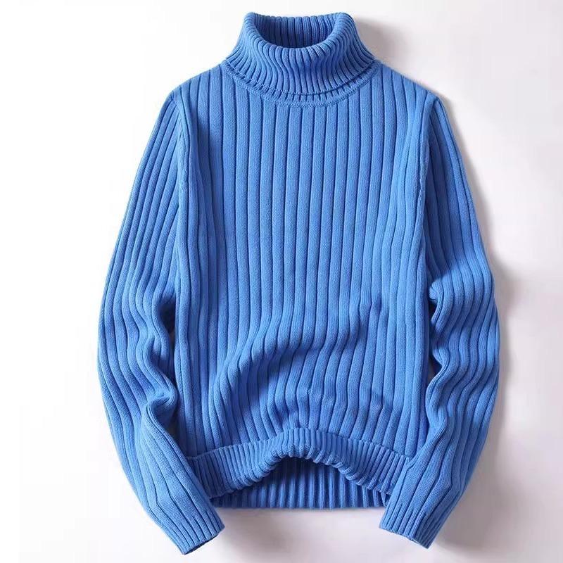 Sweater Men's Autumn and Winter Casual Turtleneck  Solid Color Loose Pullover Long-sleeved Fashion Top