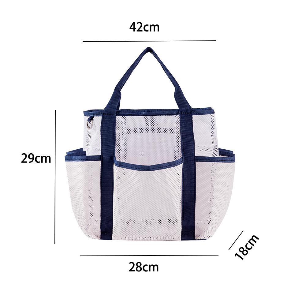 Women Mesh Beach Bag Large Capacity Multi Pockets Shoulder Tote Lightweight Waterproof Travel Storage Bag Summer Handbag