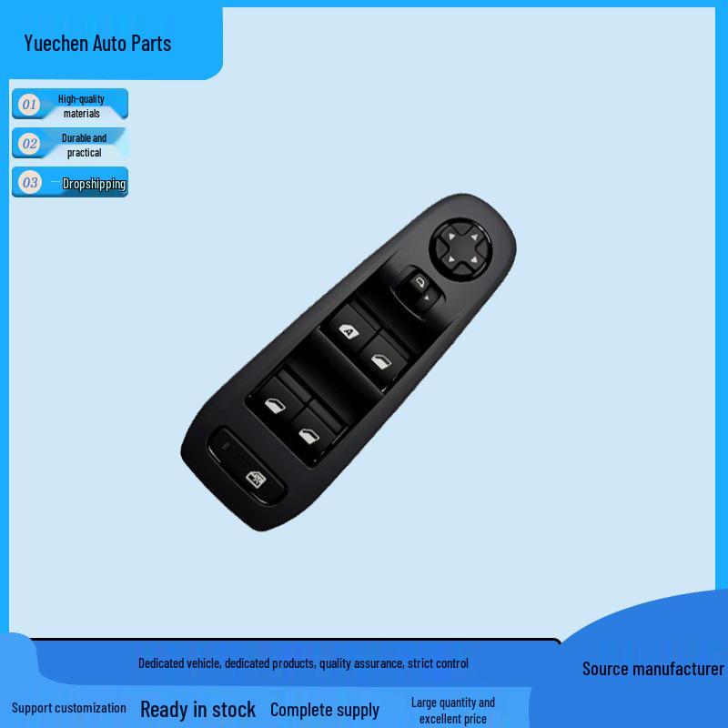

98074445ZD Front Left Window Control Switch for Peugeot 308 (New Model) with White LED Yuechen