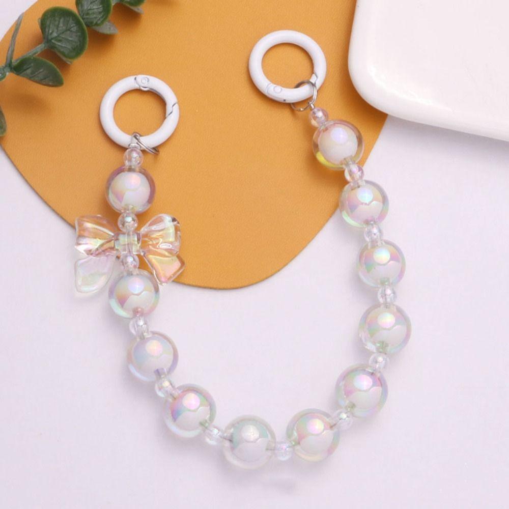 

Шнур из бусин Цепочка для сумки из бусин Подвесной шнур Бант Ремешок для телефона Бант Подвеска для сумки из бусин Чехол для телефона белый