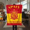 1PC Spain national FC Print Flannel Blanket, High quality Comfortable for All Seasons, Home Decor, Warmth and Comfort, Perfect for Christmas Gifts