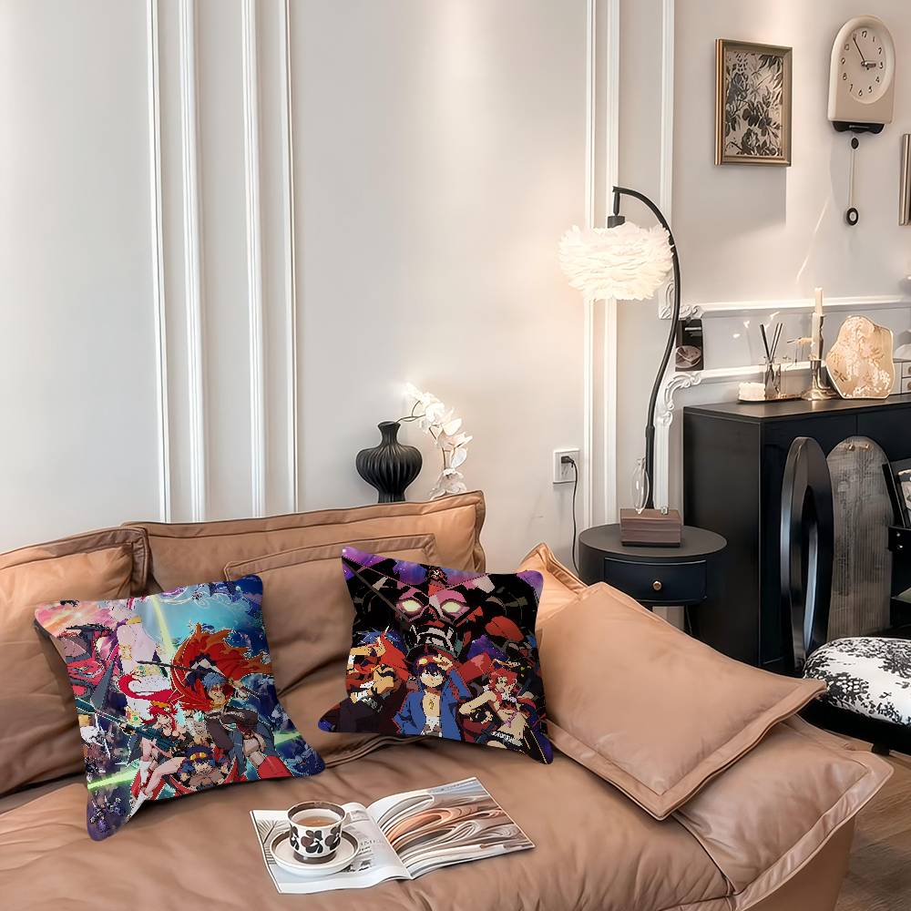 Anime G-Gurren Lagann Cushion Cover Inches Farmhouse Decor Home Throw Pillow Covers for Couch Decorations