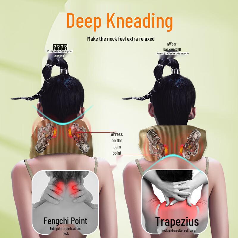 Hezheng HZ-U2 Portable U-Shape Neck Massager with Heat & Kneading