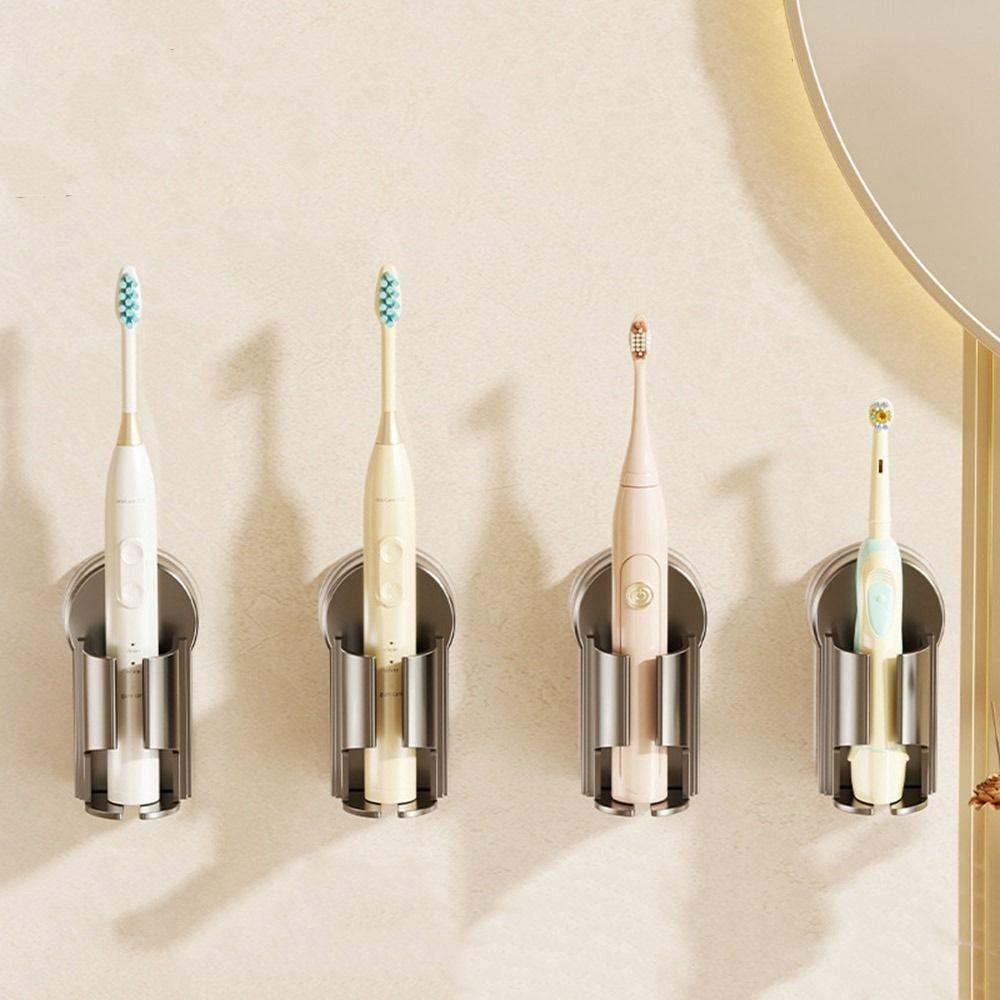 3Pcs Reusable Toothbrush Storage Base Wall Mounted Toothpaste Storage Rack  Bathroom