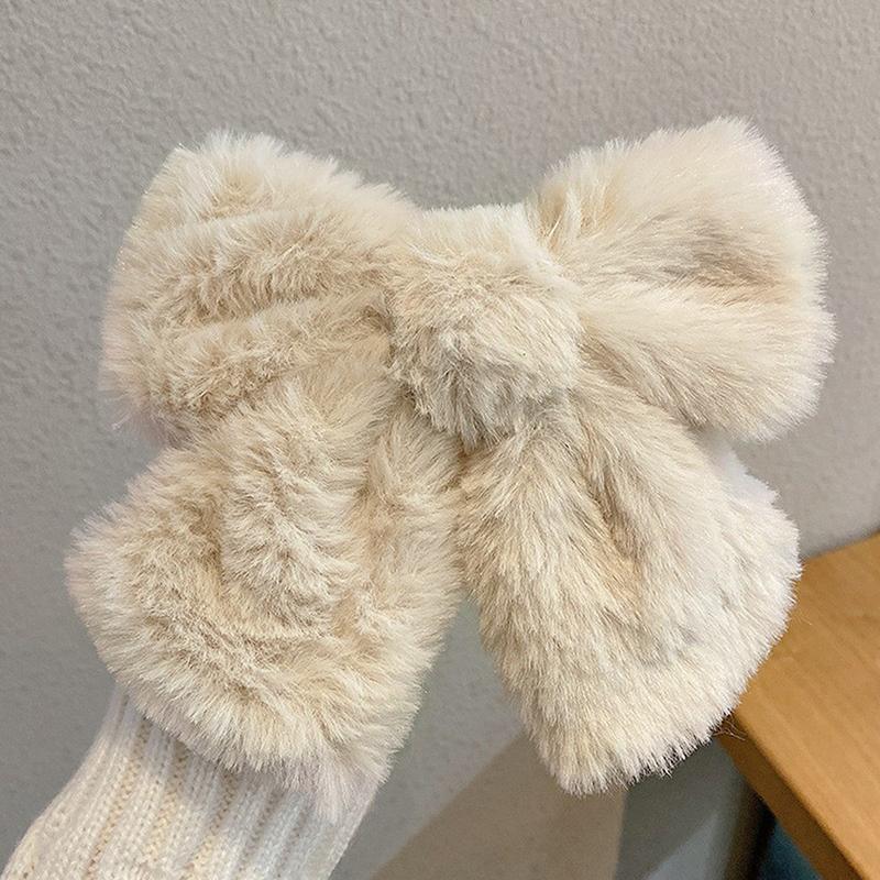 Plysj sløyfe hårnål Kvinner Koreansk Enkel Ensfarget Sløyfe Hårklemmer Stor hårspenne For Jenter Hårtilbehør