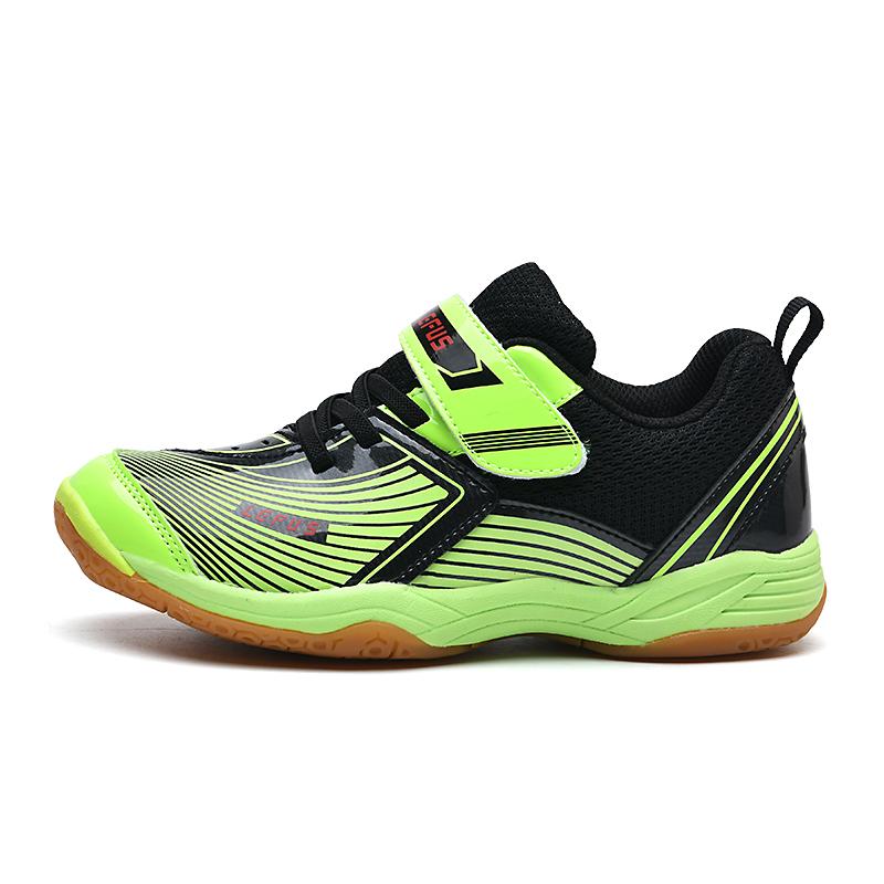 

LEFUS Кроссовки Детские Легкие Обувь для бадминтона Обувь для настольного тенниса и Обувь для тенниса 37 чёрный/зелёный