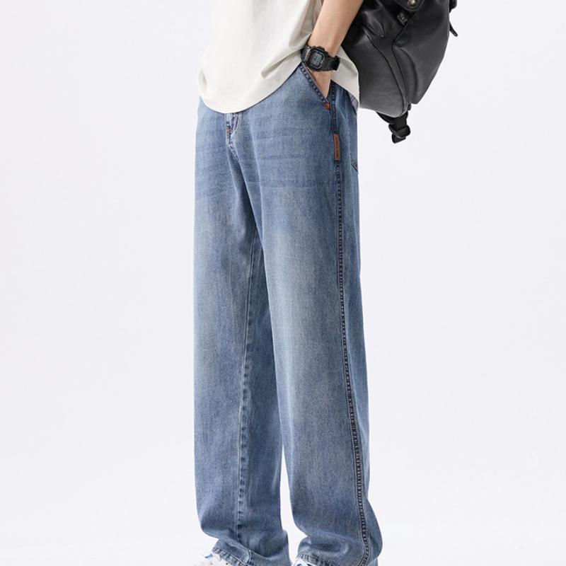 

Летние тонкие джинсы против морщин для мужчин свободного прямого кроя и прохладные брюки-палаццо 38