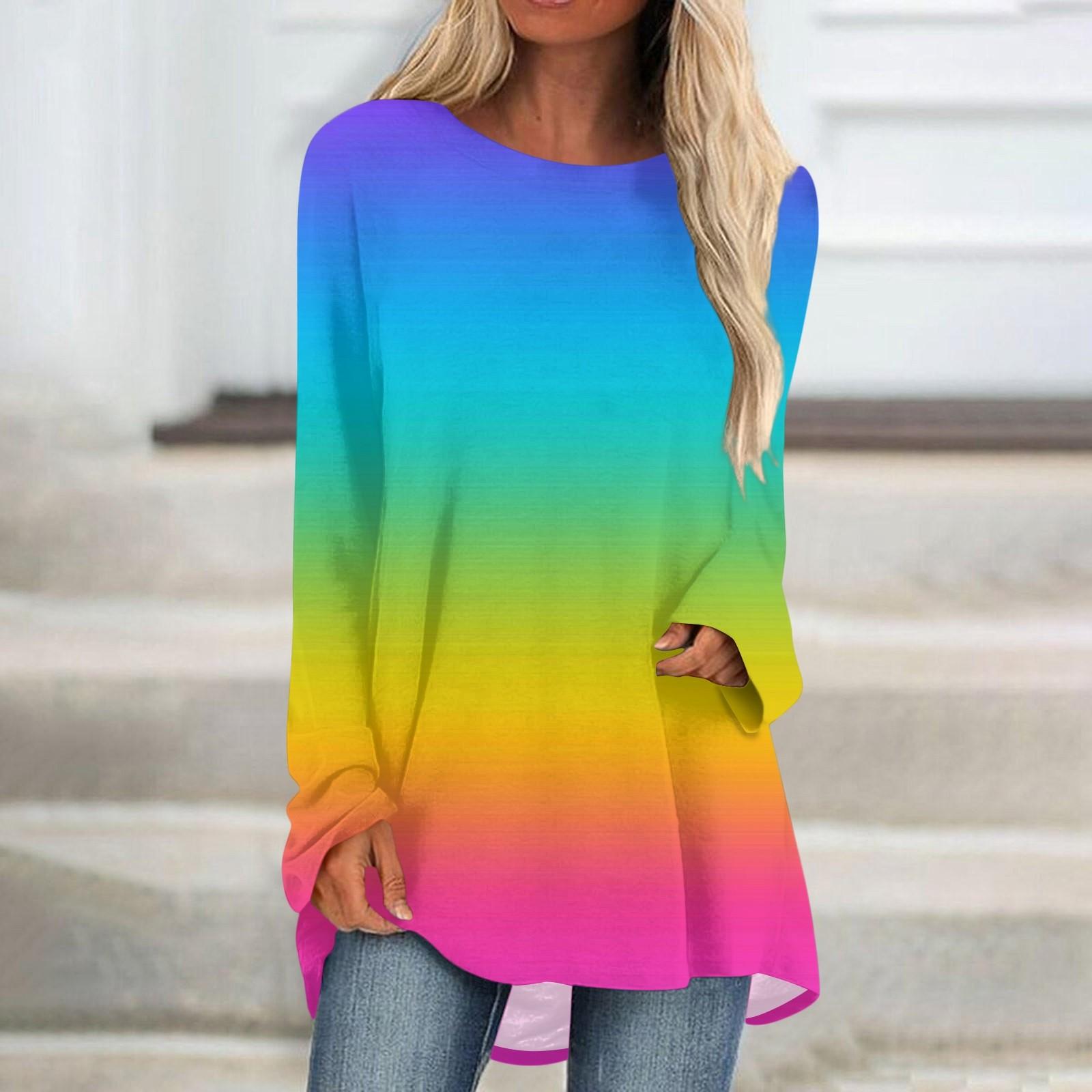 

Женская осенне-зимняя повседневная длинная свободная футболка с v-образным вырезом и длинными рукавами L синий