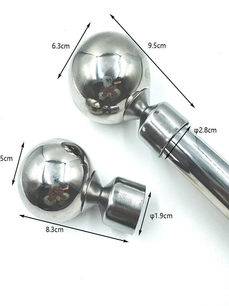 Stainless Steel Decorative Curtain Rod End Cap with Hollow Ball Design