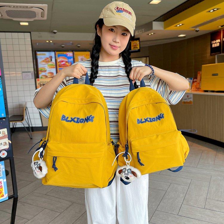 Schoolbag Japanese Ins Campus College Wind Lightweight Simple Casual Fashion Versatile School Bag Junior High School Student Backpack