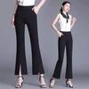 High-Waist Micro-Flare Pants - Women's Korean Style, Spring/Summer New Arrival, Versatile and Fashionable with Slit Detail.