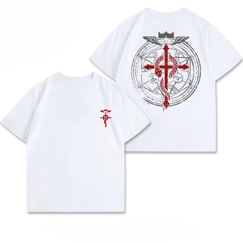 Men's Casual Comfortable Cotton T-Shirt Fantasy Alchemy Magic Circle Graphic Print Tee Summer Short Sleeve Streetwear Harajuku Hip-Hop Unisex