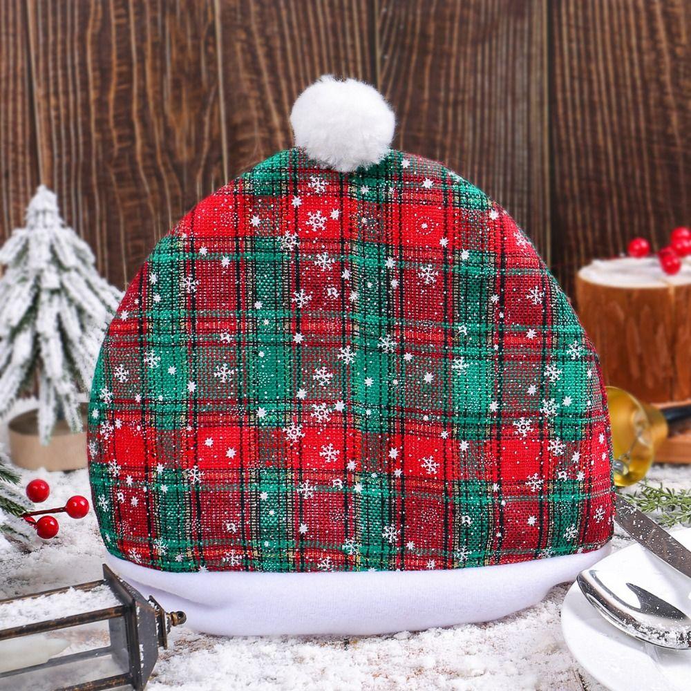2pcs/set Santa Claus Christmas Car Seat Cover Snowman Car Chair Christmas Hat Car Decor