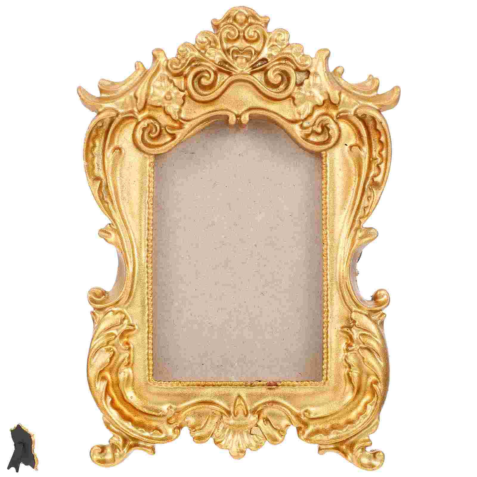 

10.5X15Cm European Style Vintage Resin Carving Picture Frame nament Home Decor Display Holder Wall Photo Frame Desktop Frame For золотистый