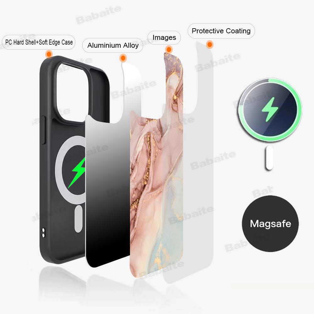 Marble Art Phone Case Magnetic Case For IPhone 16 14 13 12 11 15 Pro Max Plus For Magsafe Wireless Charge Cover