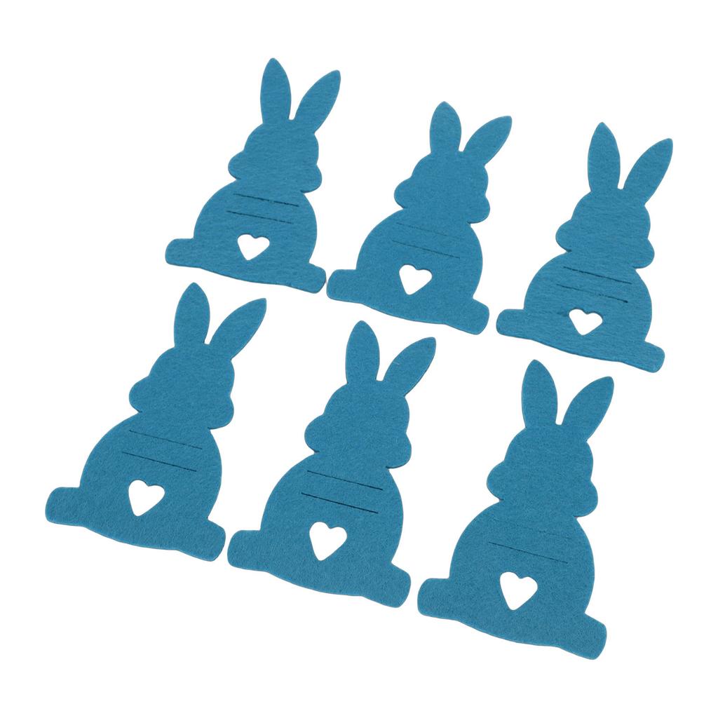 6 Pcs Easter Bunny Money Holder Thick Soft Felt Adorable Bunny Shaped Cash Clip Festival Decoration Dark Blue