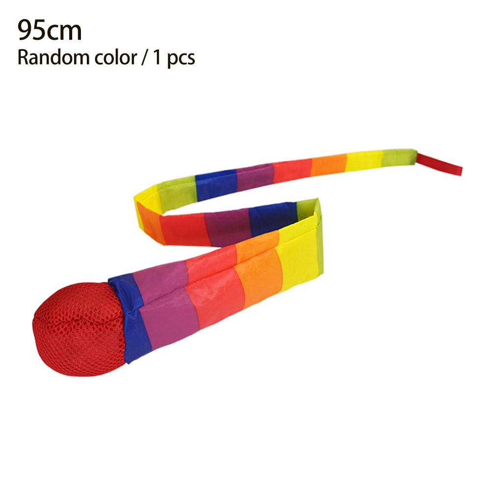 Sensory Flow Star Throw Ball Soft Fabric Long Tail Sandbag Throwing Toy Rainbow Color Tailed Catch Ball Outdoor Sports Games