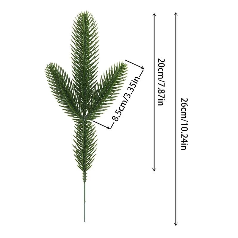 12Pcs Christmas Artificial Branches Fake Plant Pine Needles Wreath Vine Rattan for Xmas Tree Decoration Gift Box Wedding Flowers