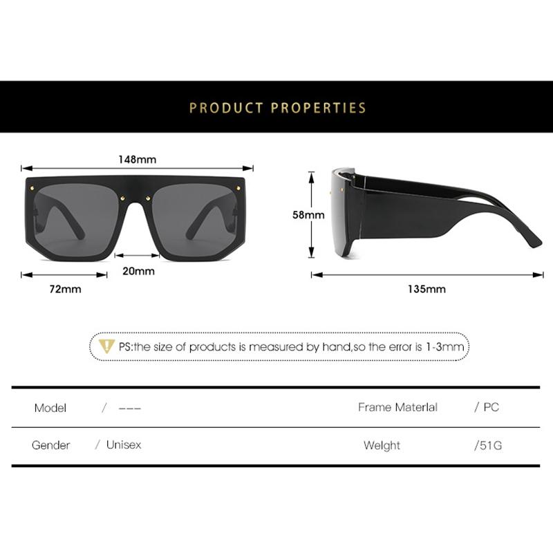 High Quality Stylish Retro High End Designer Style Travel Friendly Oversized Riveted Female Male Sun Glasses Top
