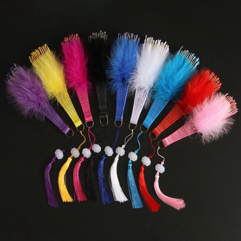 Handmade with Pendant Sweet Fairy Girl Wedding Gift Dance Hand Fan Party Decor Feather Folding Fan