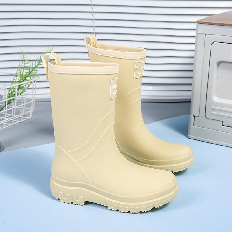 Fashion Versatile Women's Waterproof Rain Shoes with Cotton To Keep Warm, Can Be Worn In All Seasons, Outdoor Rain Boots Fixed Cotton Water Shoes