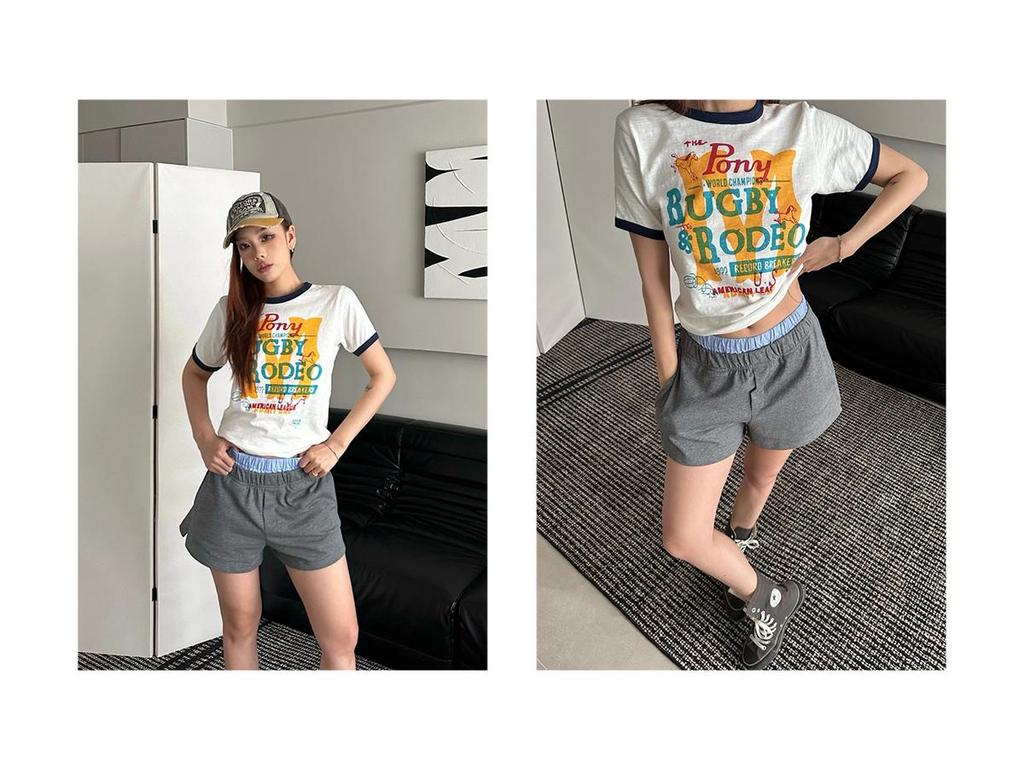 Nanyou Damen Kariert Patchwork Baumwolle Colorblock Lässige Shorts mit Doppelbund-Design